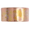 Victorian Floral Inlay Wide Band Ring 14K Gold