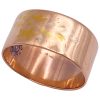 Victorian Floral Inlay Wide Band Ring 14K Gold back