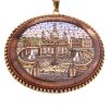 Victorian Grand Tour Micro Mosaic Necklace 14K Gold pendant close up
