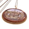 Victorian Grand Tour Micro Mosaic Necklace 14K Gold side