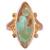 Victorian Navette Turquoise Ring 10K Gold
