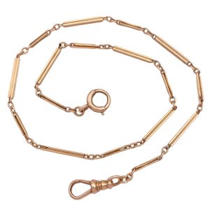 Victorian Watch Chain Necklace 10K Gold 14 Length