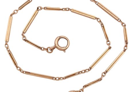 Victorian Watch Chain Necklace 10K Gold 14 Length