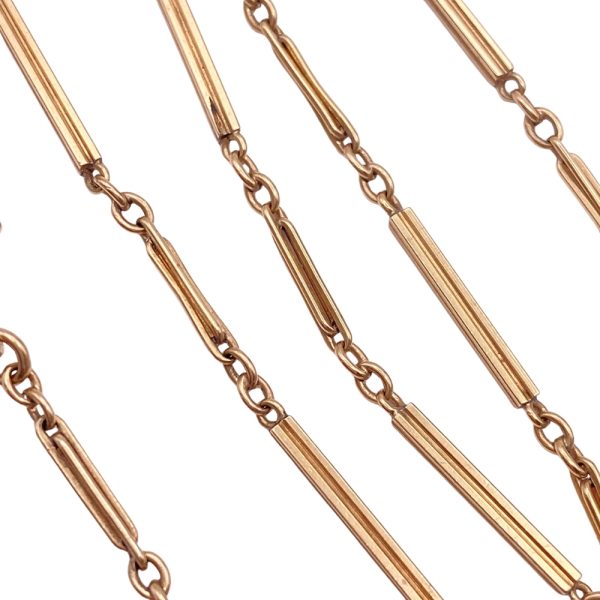 Victorian Watch Chain Necklace 10K Gold 14 Length links