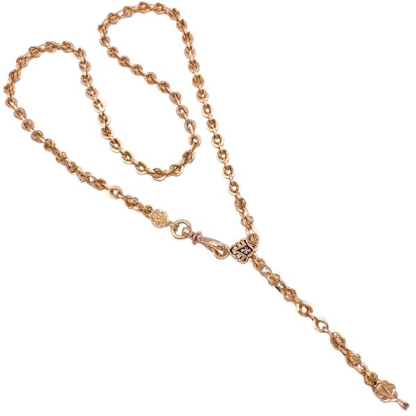 Victorian Watch Chain Necklace 10K Gold full
