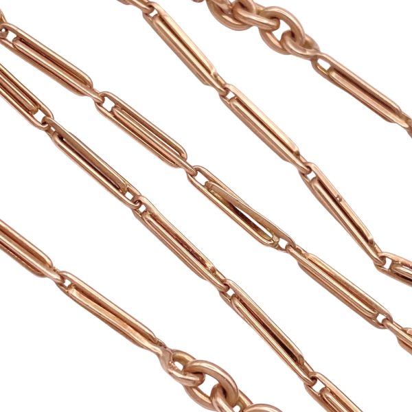 Victorian Watch Chain Necklace 12K Rose Gold 15 Length links