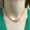Victorian Watch Chain Necklace 12K Rose Gold 15 Length worn