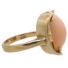 Vintage Angel Skin Coral Cabochon Ring 14K Gold side
