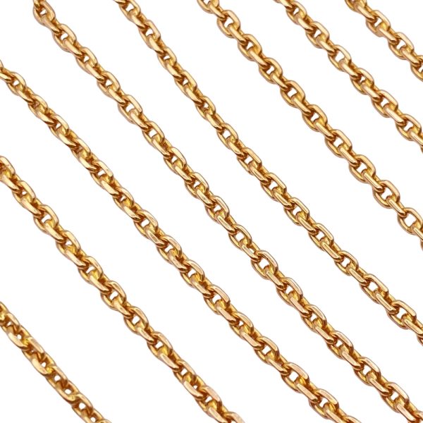 Vintage Cable Link Chain Necklace 14K Gold 25 Length