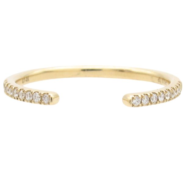 0.07ctw Diamond Petite Open Band Ring 14K Yellow