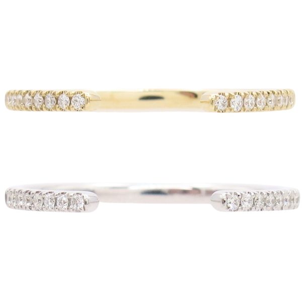 0.07ctw Diamond Petite Open Band Ring 14K Yellow or White Gold
