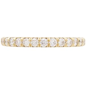 0.46ctw Diamond French Pave Band Ring in 14K Yellow Gold front