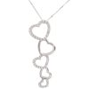 0.46ctw White Sapphire Graduated Heart Necklace 14K Gold