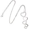 0.46ctw White Sapphire Graduated Heart Necklace 14K Gold full