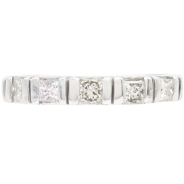 0.47ctw Princess Cut Diamond Band Ring 18K White Gold