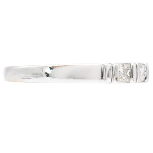 0.47ctw Princess Cut Diamond Band Ring 18K White Gold side