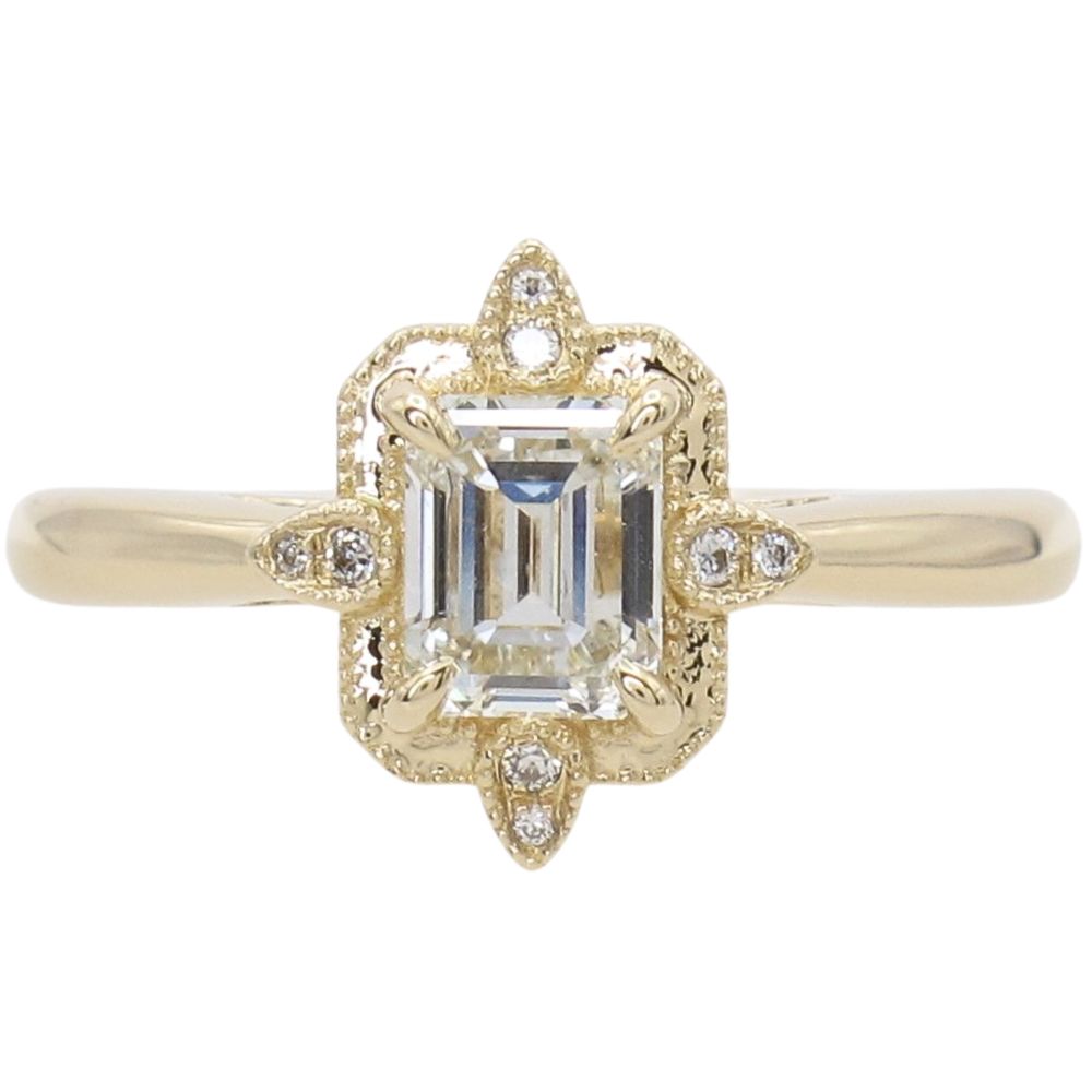 .64ctw Emerald Cut Diamond Engagement Ring 14K GIA