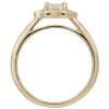 0.64ctw Emerald Cut Diamond Compass Engagement Ring 14K Yellow Gold Profile