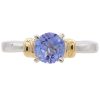 0.66ct Tanzanite Solitaire Ring 14K Two-Tone Gold