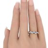 0.72ctw Diamond & Sapphire Geometric Band Ring 18K Gold worn