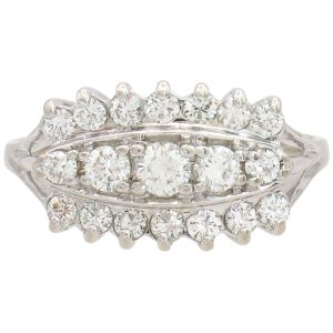 0.78ctw Diamond Three-Row Band Ring 14K White Gold