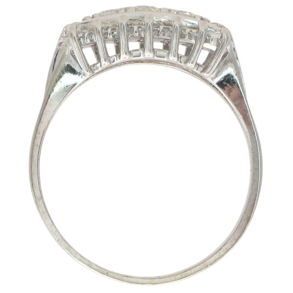 0.78ctw Diamond Three-Row Band Ring 14K White Gold profile