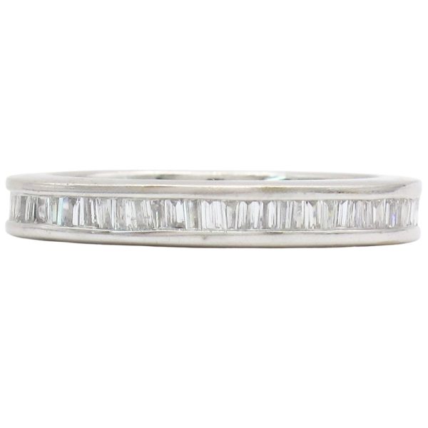 0.80ctw Baguette Diamond Eternity Band Ring 18K White Gold