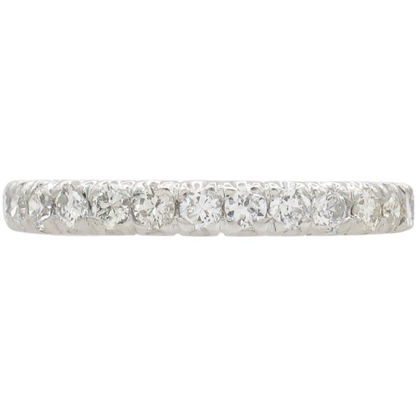 0.81ctw Diamond Eternity Band Ring 14K White Gold