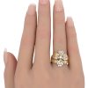 0.84ctw Champagne Diamond Cross Ring 14K Gold worn