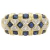 0.99ctw Natural Sapphire Wide Band Ring 14K Gold front