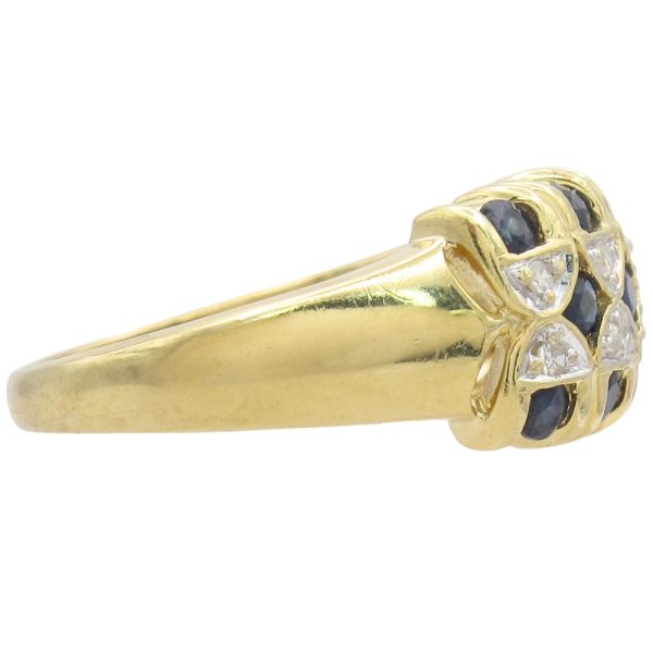 0.99ctw Natural Sapphire Wide Band Ring 14K Gold side