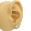 1 carat Round Diamond Solitaire Stud Earrings White Gold Worn 602211