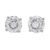 1 carat round diamond stud earrings 14k white gold