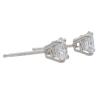 1 carat round diamond stud earrings 14k white gold Side