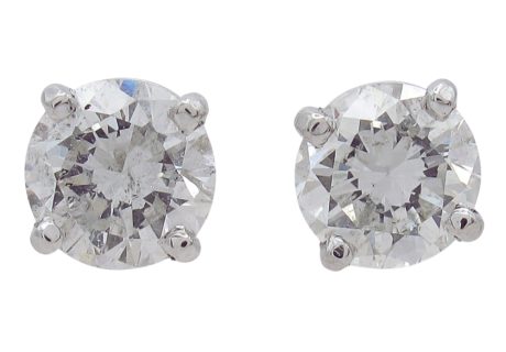 1.00 carat Diamond Stud Earrings White Gold .98