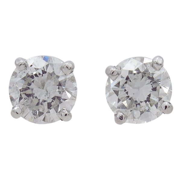 1.00 carat Diamond Stud Earrings White Gold .98