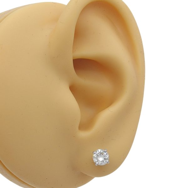 1.00 carat Diamond Stud Earrings White Gold .98 Worn