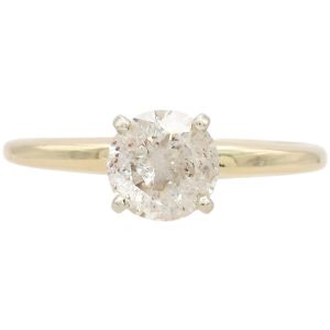 1.0ct Diamond Solitaire Engagement Ring 14K Two-Tone Gold