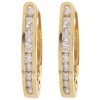 1.0ctw Diamond Oval Hoop Earrings 14K Gold front