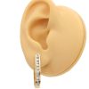 1.0ctw Diamond Oval Hoop Earrings 14K Gold worn