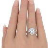 1.0ctw Trillion Cut Aquamarine Ring 14K White Gold worn