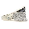 1.0ctw White & Black Diamond Wide Band Ring 14K White Gold side