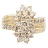 1.11ctw Champagne Diamond Waterfall Ring 14K Gold