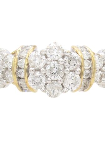1.16ctw Diamond Triple Cluster Ring 14K Gold