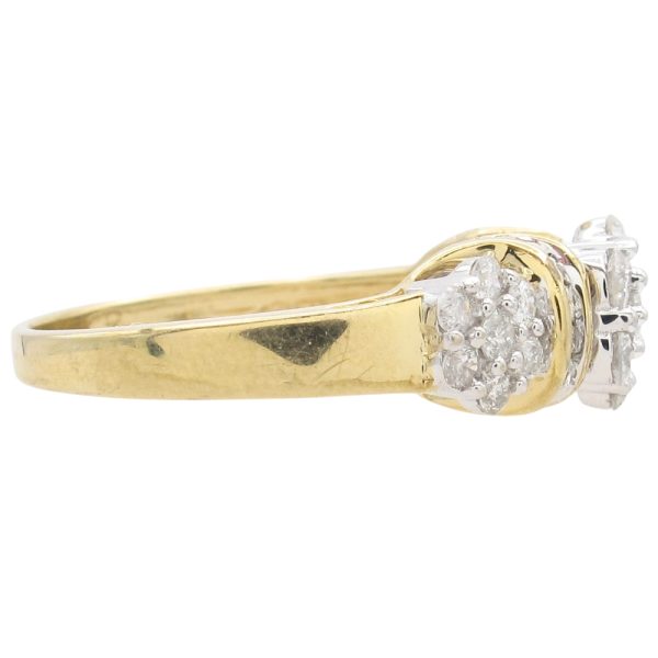 1.16ctw Diamond Triple Cluster Ring 14K Gold side