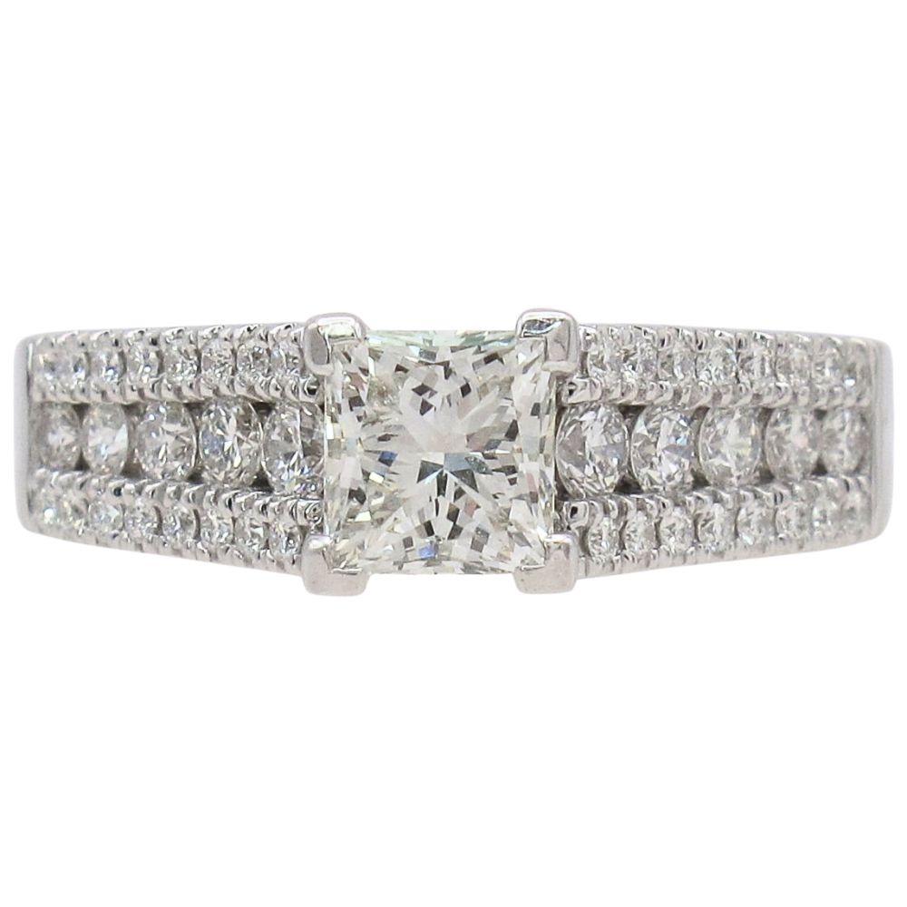 1.21ctw Princess Cut Diamond Engagement Ring 14K
