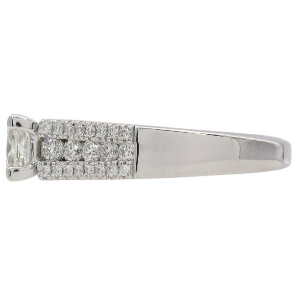 1.21ctw Princess Cut Diamond Engagement Ring 14K White Gold Side Profile
