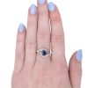 1.23ctw Diamond & Natural Sapphire Ring 14K White Gold worn