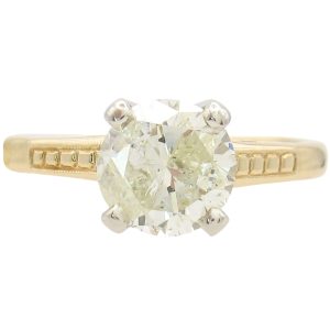 1.28ct Diamond Solitaire Engagement Ring 18K Gold & Platinum