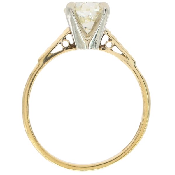 1.28ct Diamond Solitaire Engagement Ring 18K Gold & Platinum profile